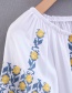 Fashion Navy Cross Stitch Tassel Pullover Shirt