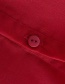 Fashion Red Solid Color Linen Long Lapel Single-breasted Dress