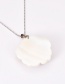 Fashion White Copper Diamond Seashell Flower Necklace
