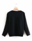 Fashion Black Chest Premise Flower Sweater