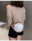 Fashion White Chain Piglet Shoulder Slung Portable Small Round Bag