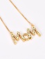 Fashion Gold Copper Inlaid Zircon Letter Mom Necklace