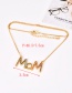 Fashion Gold Copper Inlaid Zircon Letter Mom Necklace