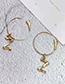 Fashion Letter H Bamboo-shaped Letter Two Wearing Earrings