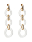 Fashion White Multi-layer Circle Tandem Plate Earrings