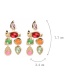 Fashion Color Fringed And Diamond Drop-shaped Earrings