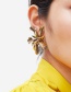 Fashion Gold Geometric Flower Metal Plate Earrings