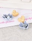 Fashion Blue Alloy Love Flannel Flower Earrings