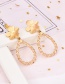 Fashion Gold Alloy Pearl Flower Drop Earrings