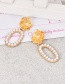 Fashion Gold Alloy Pearl Round Earrings