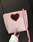 Fashion Pink Love Pu Contrast Color Stitching Messenger Bag
