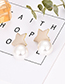 Fashion Green Alloy Five-pointed Star Pearl Stud Earrings