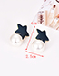 Fashion Green Alloy Five-pointed Star Pearl Stud Earrings