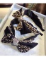 Fashion Small Leopard Print Double-layer Bow With Diamond Wide-brimmed Headband