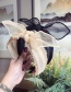 Fashion Beige Mesh Lace Beaded Bow Wide-brimmed Headband