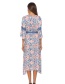 Fashion Blue V-neck Print Dress