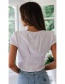 Fashion White Cotton And Linen Short-sleeved T-shirt
