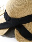 Fashion Gray Dalat Tethered Bow With Straw Hat