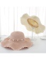 Fashion Pink Big Wavy Straw Hat