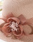 Fashion Gray Flower Big Straw Hat