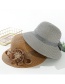 Fashion Creamy-white Flower Big Straw Hat