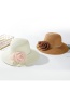 Fashion Creamy-white Daxie Mesh Flower Straw Hat