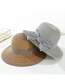 Fashion Light Coffee Plaid Curled Straw Hat