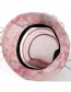 Fashion Leather Pink Printed Curling Small Basin Hat