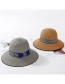 Fashion Milky White Striped Bow Straw Hat
