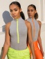 Fashion Orange Contrast Zipper Sleeveless Jumpsuit