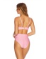 Fashion Pink Shoulder Strap Printed Vest High Waist Strap Panties Bikini