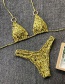 Fashion Yellow Snake Ring Bikini Straps Swimsuit Split