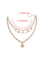 Fashion Gold Alloy Chain Shell Head Multi-layer Necklace