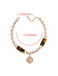 Fashion Gold Alloy Chain Leopard Resin Necklace