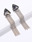 Fashion Silver Color Alloy Diamond Chain Tassel Earrings