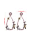 Fashion Pink Alloy Diamond Flower Earrings