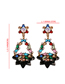 Fashion Black Alloy Diamond Colored Earrings