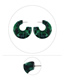 Fashion Green Alloy Resin Green Semi-circular Earrings