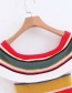 Fashion Color Stretch Striped T-shirt