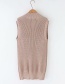 Fashion Khaki Solid Color Knit Sleeveless Vest