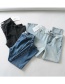 Fashion Dark Blue Washed High Waist Twisted Jeans