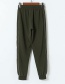 Fashion Army Green Splicing Lacing Wide-leg Pants