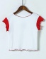 Fashion White Color Matching Strawberry Print T-shirt