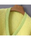 Fashion Yellow Contrast V-neck Single-breasted Sweater