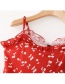Fashion Red Ruffled Cherry Printed Sling Vest
