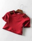 Fashion Red Off-the-shoulder T-shirt