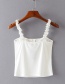 Fashion White Open Button Lace Camisole