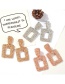 Fashion Rose Gold Alloy Hollow Square Earrings