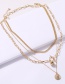 Fashion Gold Metal Ball Coin Multi-layer Necklace