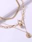 Fashion Gold Metal Ball Coin Multi-layer Necklace